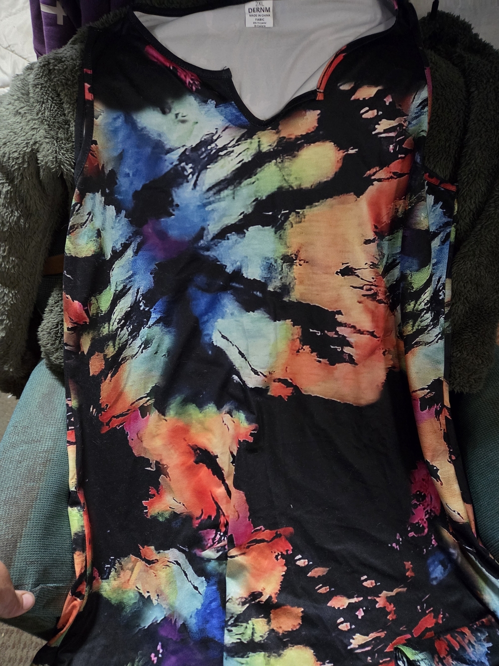 Very Nice Tank Dress With Tye Dye Print.